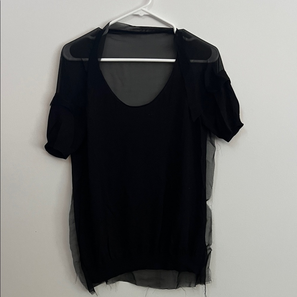 Elegant Black Sheer Women's Top